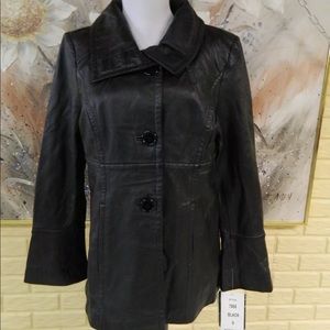 Women’s Lambskin Black leather Jacket NWT Small
